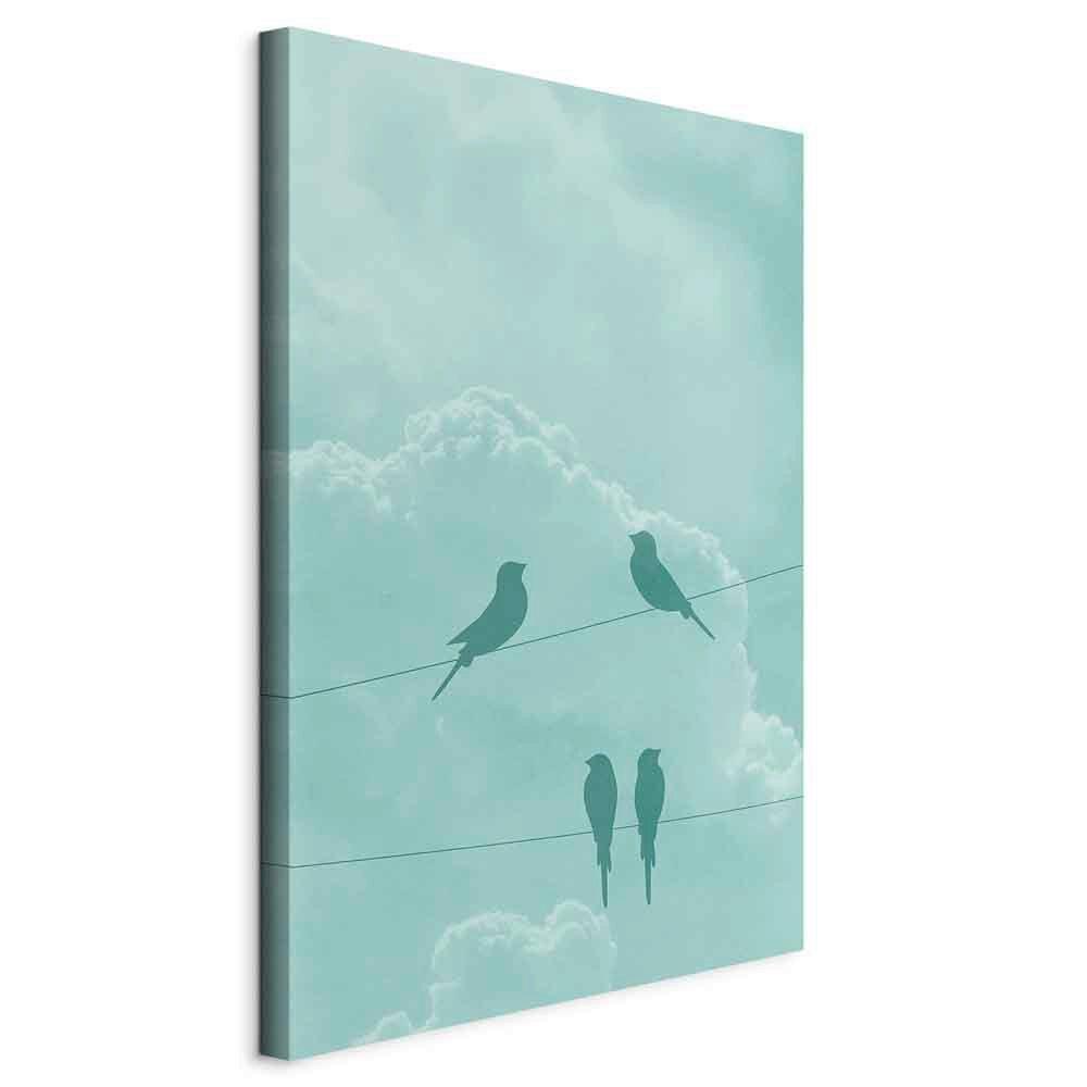 Leinwandbild Celadon Petrol B: 40 cm - Petrol, Basics, Holzwerkstoff/Textil (40/60/1,2cm) - artgeist
