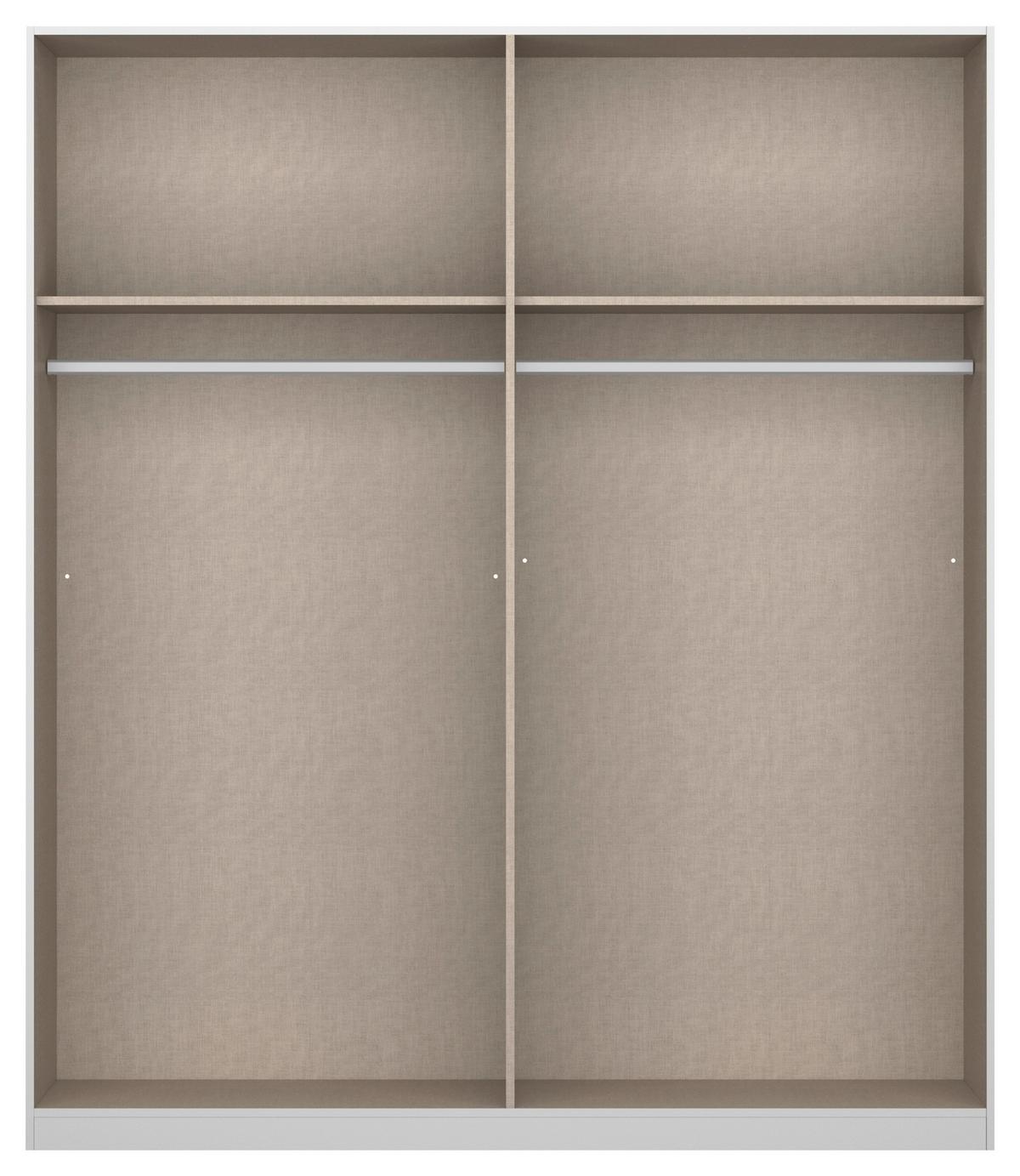 Drehtürenschrank 181 cm Lamella Weiß/Eiche Dekor - Weiß/Eiche Artisan, MODERN, Holzwerkstoff (181/210/54cm) - Rauch Möbel