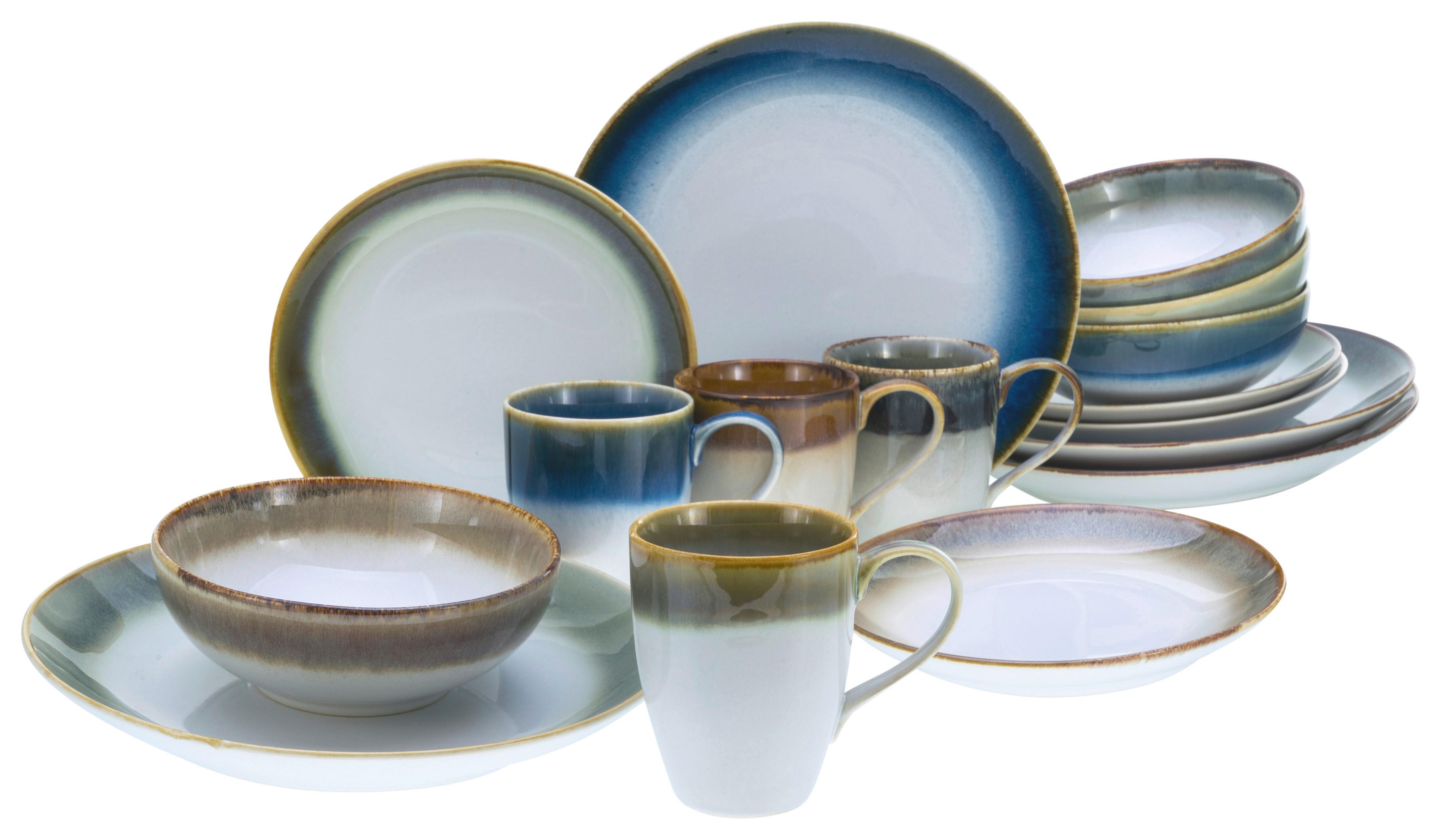 Kombiservice Keramik 4 Personen Geschirr Set - Multicolor, Basics, Keramik - Creatable