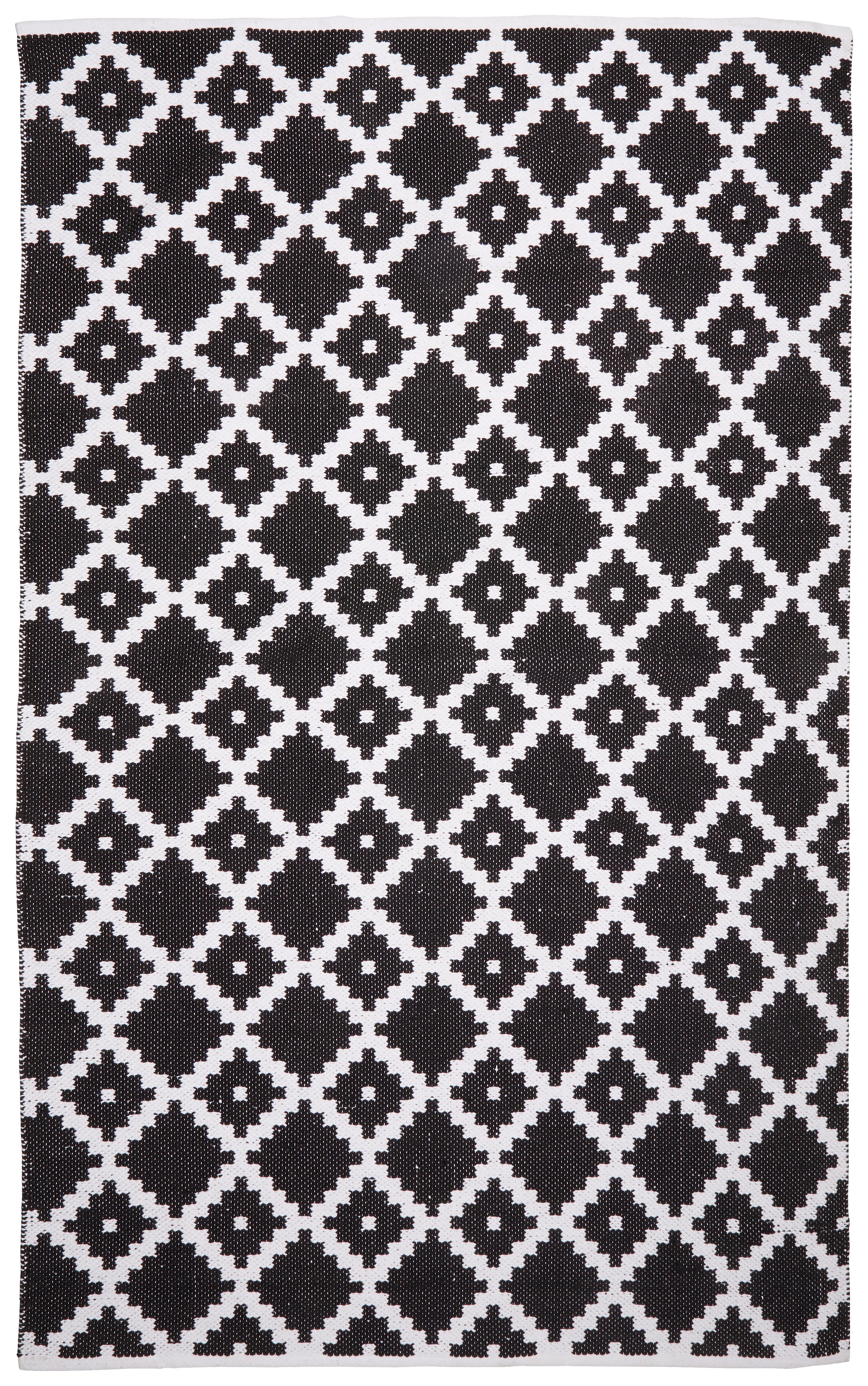 Koberec Parma - bílá/černá, textil (160/230cm) - Modern Living