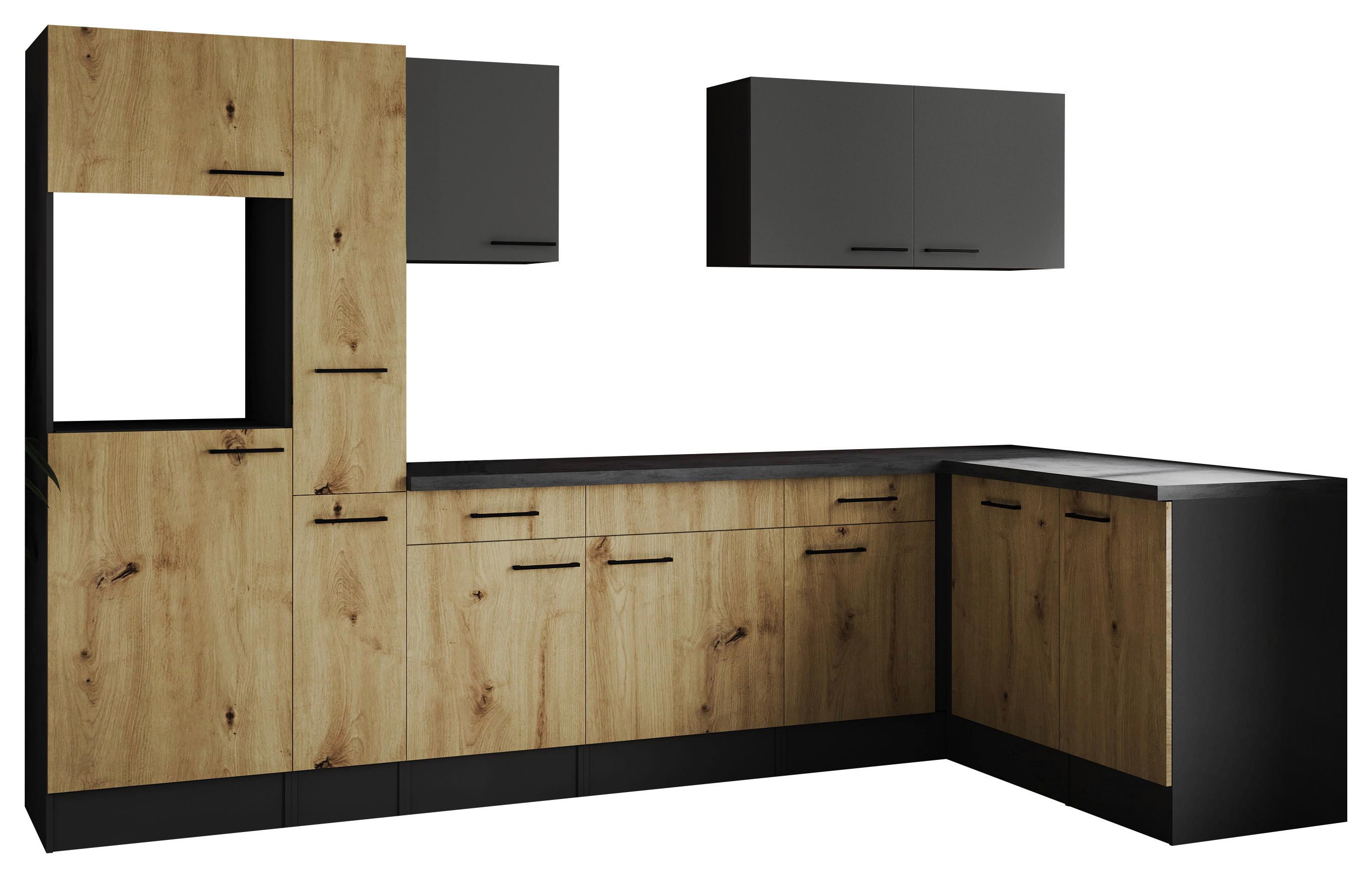 Eckküche Oliver Grau/Artisan Dekor S:310x172cm - Eiche Artisan/Grau, Design, Holzwerkstoff (310cm) - Respekta