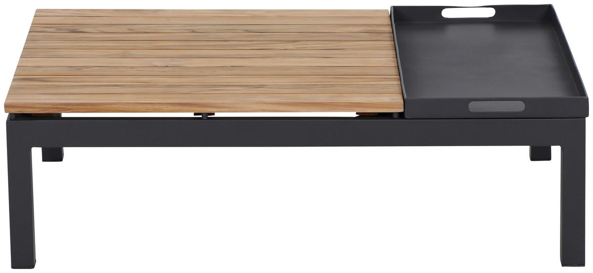 Loungegarnitur 4-Tlg Teakholz/Metall mit Kissen - Anthrazit/Grau, KONVENTIONELL, Holz/Textil (252/84/252cm) - Siena Garden