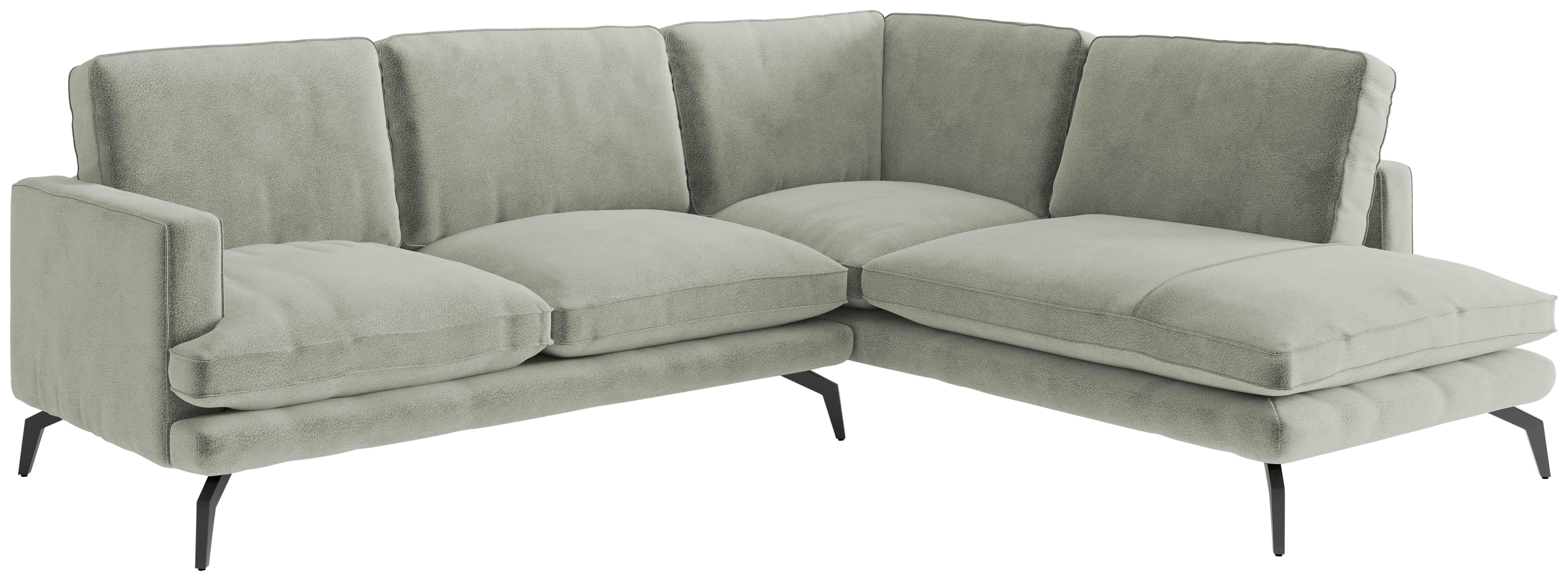 Ecksofa Bali - Hellbraun/Hellgrau, Design, Textil (250/202cm) - Livetastic