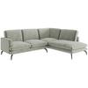Ecksofa Bali - Hellbraun/Hellgrau, Design, Textil (250/202cm) - Livetastic