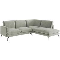 Ecksofa Bali - Hellbraun/Hellgrau, Design, Textil (250/202cm) - Livetastic
