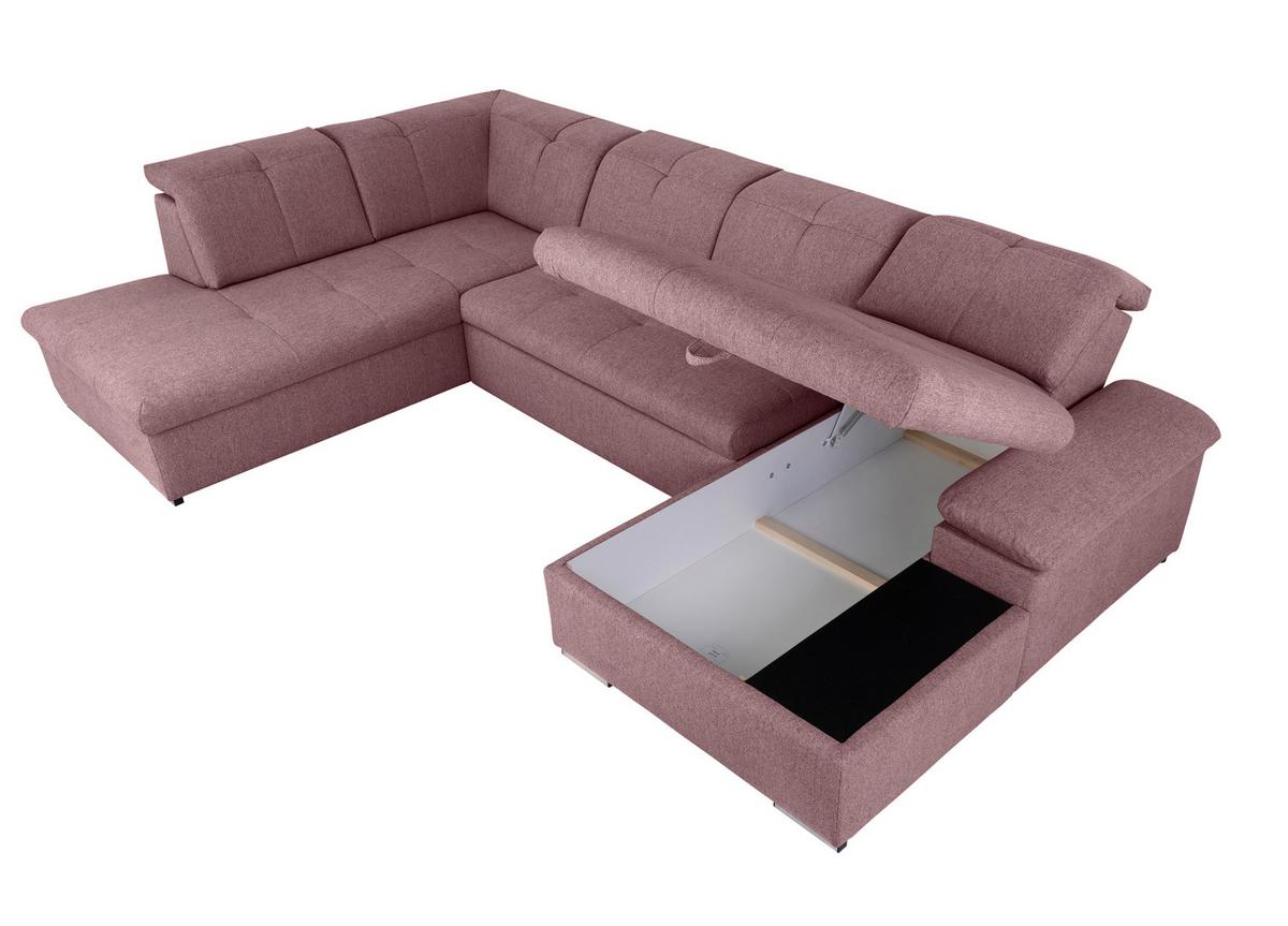 Wohnlandschaft Ramzes Beere U: 215x328x173 cm - Beere/Grau, Design, Textil (215/328/173cm) - MID.YOU