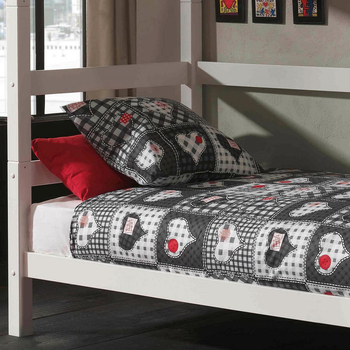 Etagenbett Pino Weiß Kiefer Massiv mit Leiter - Weiß/Kieferfarben, MODERN, Holz (90/200cm) - MID.YOU