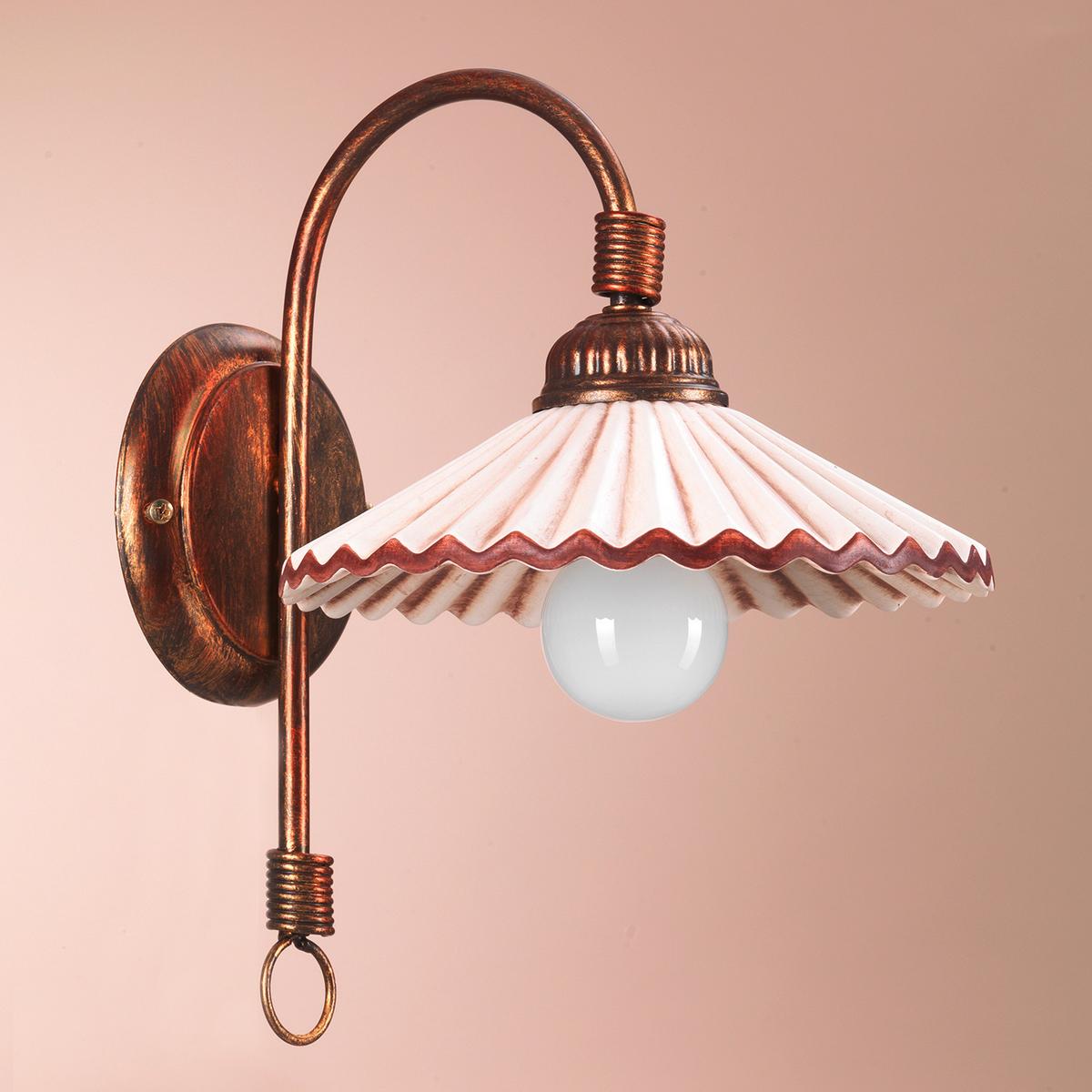 Wandleuchte 4257/Ap - Bernsteinfarben/Bronzefarben, KONVENTIONELL, Keramik/Metall (27/20/30cm)