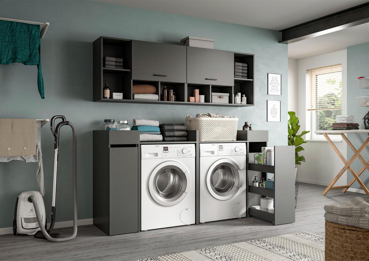 Prádelna Free Antracit - antracitová, Basics, kompozitní dřevo (190/195/60cm) - MID.YOU