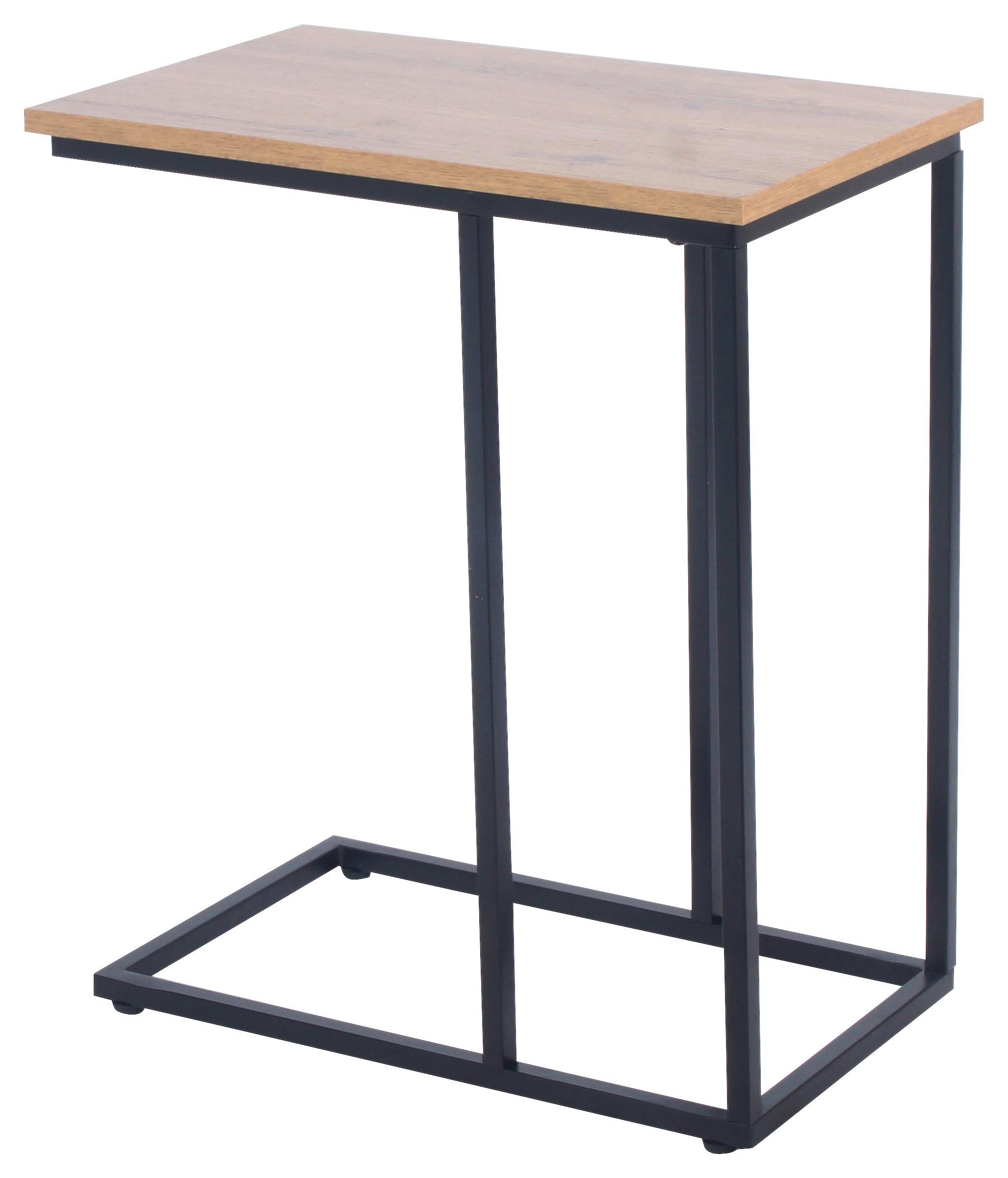 ODKLÁDACÍ STOLEK LUDWIG - černá/přírodní barvy, Moderní, kov/kompozitní dřevo (30/59/50cm)