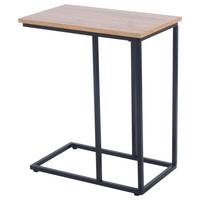ODKLÁDACÍ STOLEK LUDWIG - černá/přírodní barvy, Moderní, kov/kompozitní dřevo (30/59/50cm)