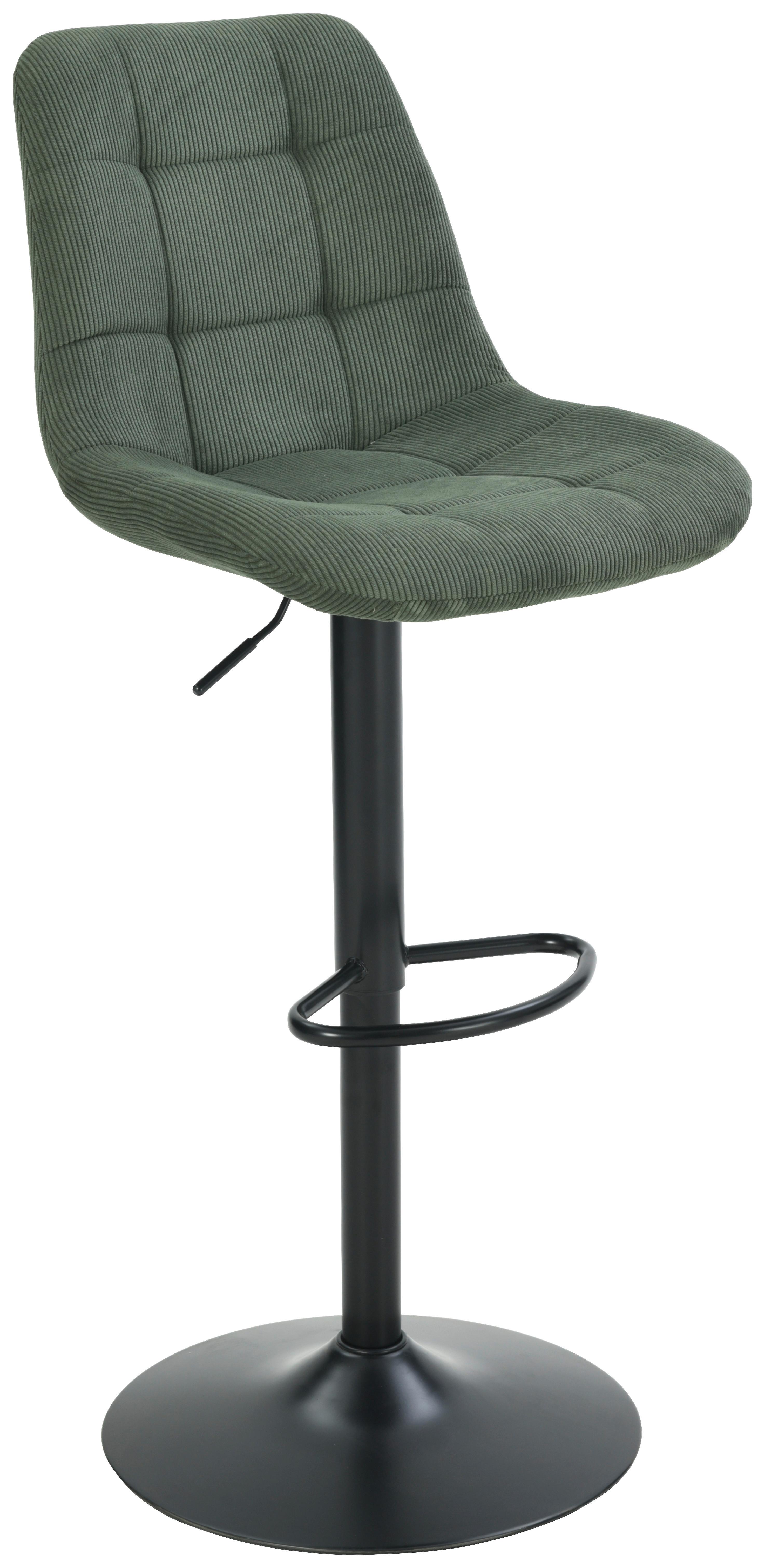 BAROVÁ ŽIDLE NINO - černá/zelená, Moderní, kov/dřevo (46/116/96/53cm) - Based