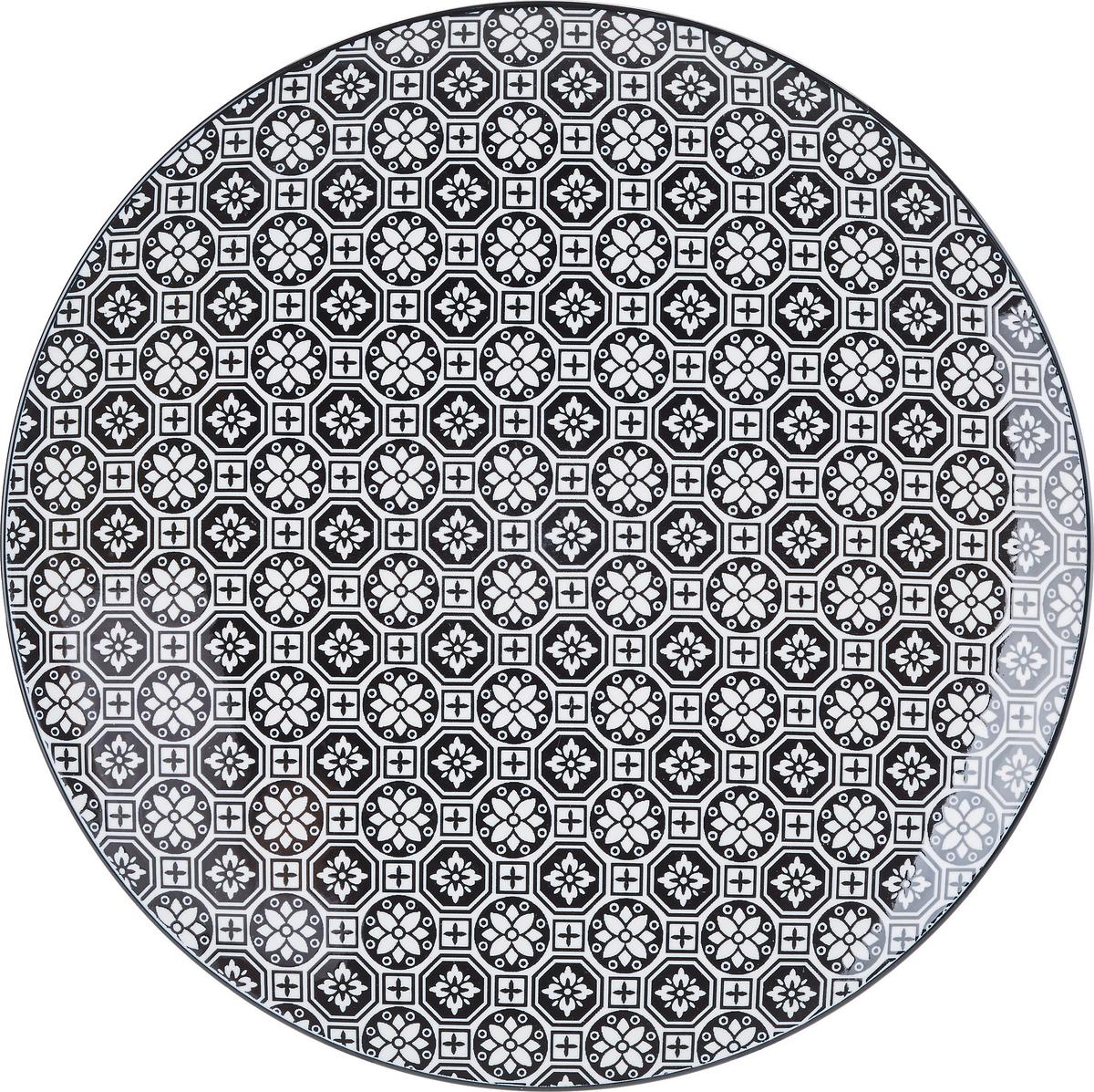 PLYTKÝ TANIER Shiva - čierna/biela, Lifestyle, keramika (26/2,5cm) - Modern Living