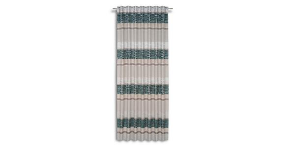 Vorhang Mit Schlaufen Und Band Palma 140x245 Cm Petrol - Petrol, MODERN, Textil (140/245cm) - Luca Bessoni
