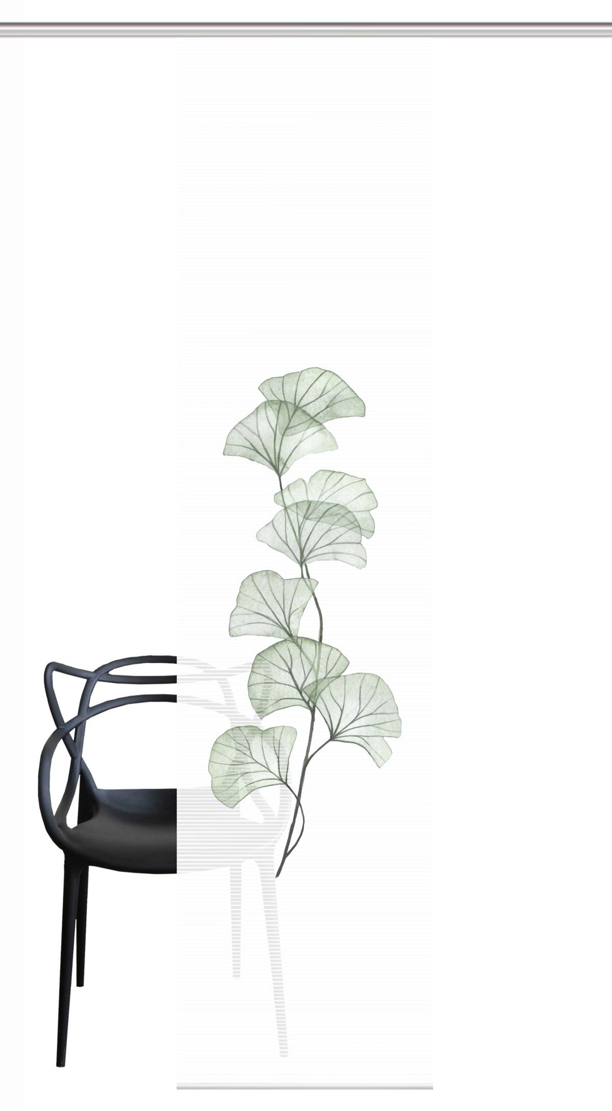 Flächenvorhang Berto - Salbeigrün, Natur, Textil (60/260cm)