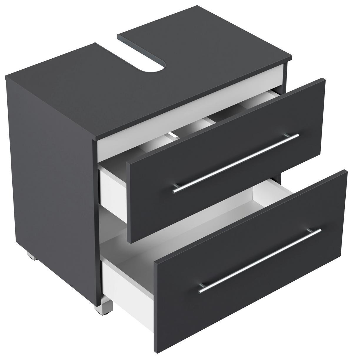 Waschbeckenunterschrank Mondial Graphitfarben B: 70 cm - Graphitfarben, MODERN, Holzwerkstoff (70/63/41,6cm) - MID.YOU