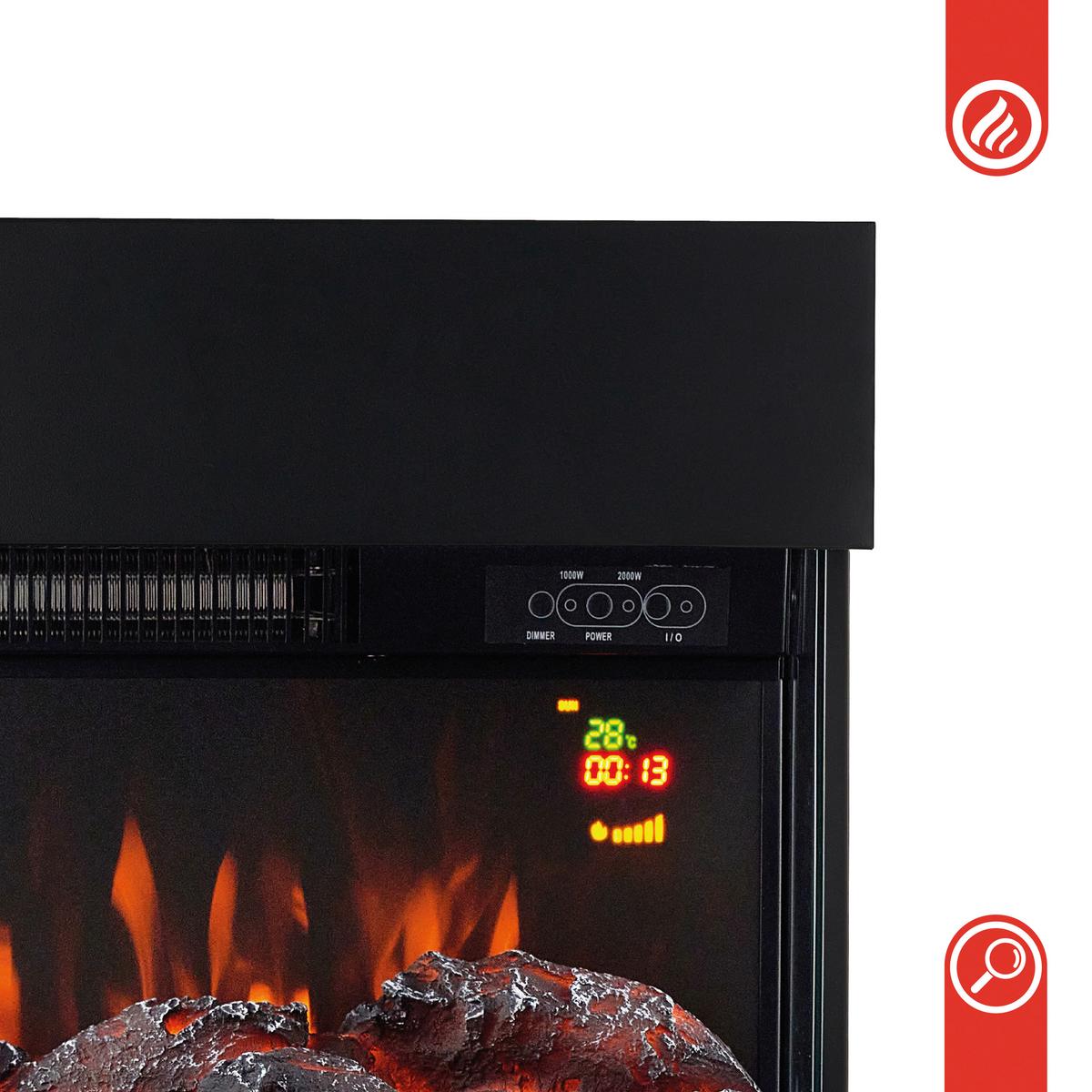 Elektrokamin Henri - Schwarz, Basics, Glas/Metall (48,0/75,0/21,7cm)