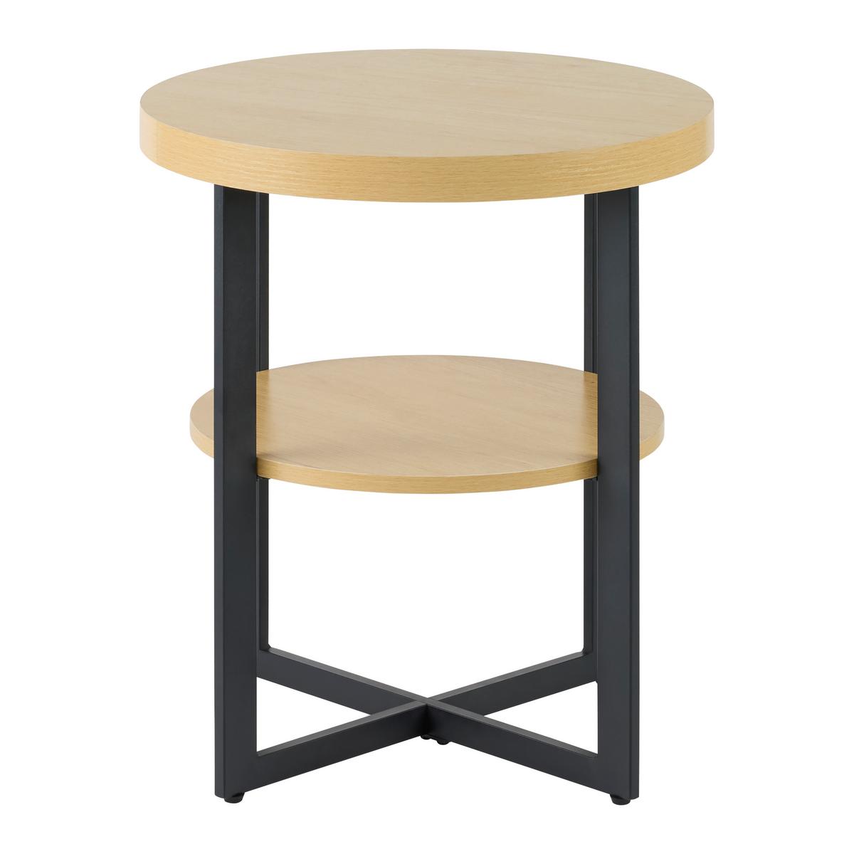 PRÍRUČNÝ STOLÍK RONDO - čierna/dub artisan, Konventionell, kov/kompozitné drevo (50/50/55cm) - Mömax