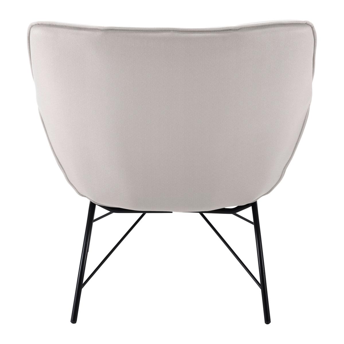 Křeslo ROBIN světlešedé - černá/světle šedá, Moderní, kov/textil (72/78/81cm) - Bessagi Home
