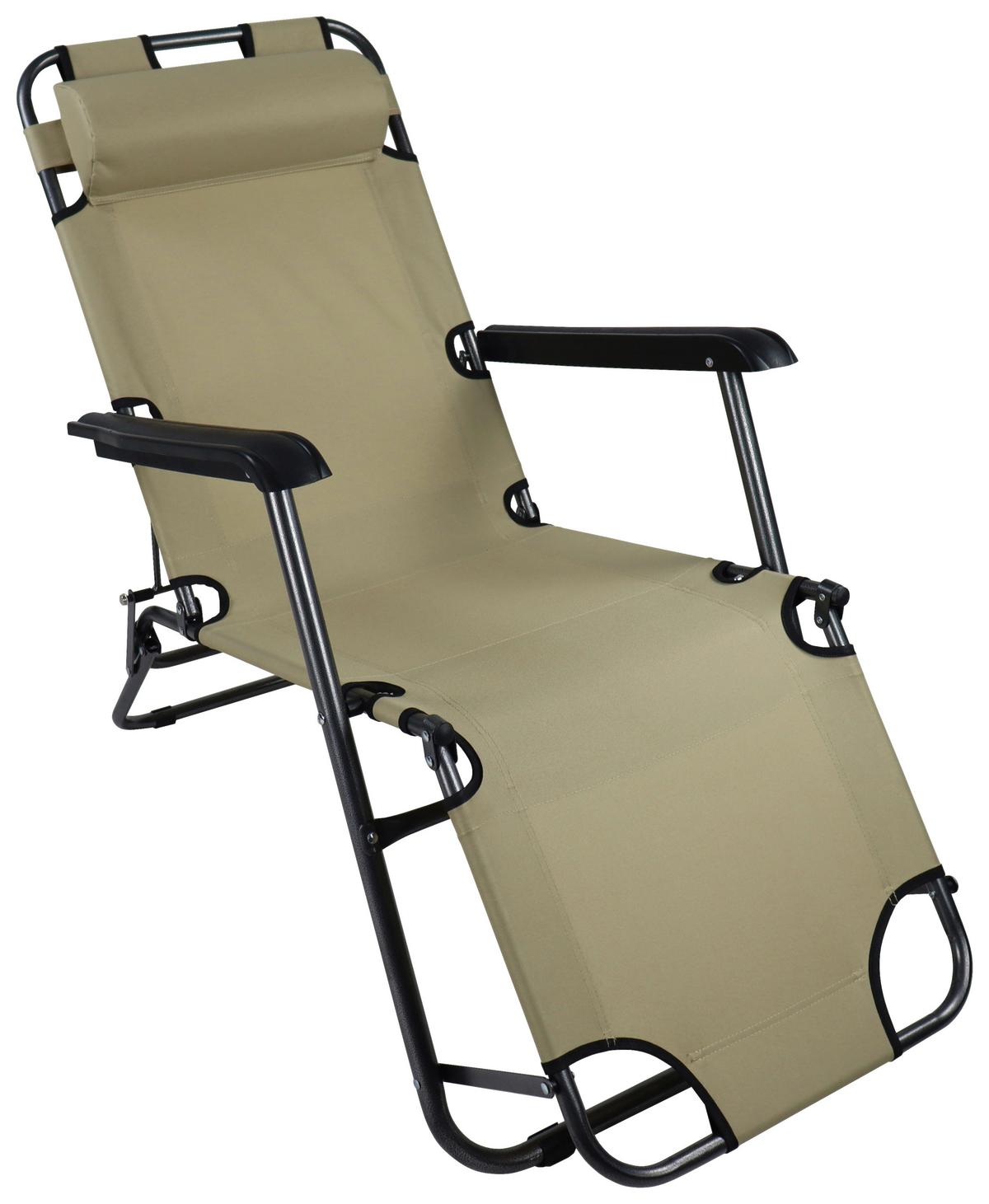 Gartenliege Maltosa Rückenlehne Verstellbar - Creme, MODERN, Kunststoff/Textil (60/27/153cm) - Ambia Garden