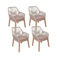 Gartensessel stapelbar Pomona Stahl - Beige/Braun, Basics, Holz/Kunststoff (60/84/68cm) - Gardenson
