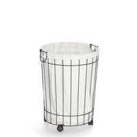 Wäschesammler Naturfarben/ Schwarz B: 44 Cm - Schwarz/Naturfarben, Basics, Textil/Metall (44/44/60cm) - Zeller Present