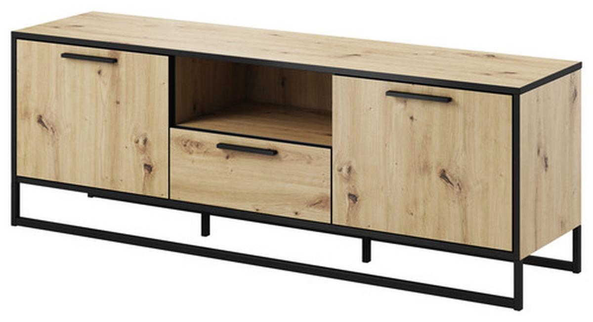 TV-Element Brooklyn 150 cm Eiche Dekor/Anthrazit - Eichefarben/Anthrazit, Basics, Holzwerkstoff (150/53/39cm) - P & B
