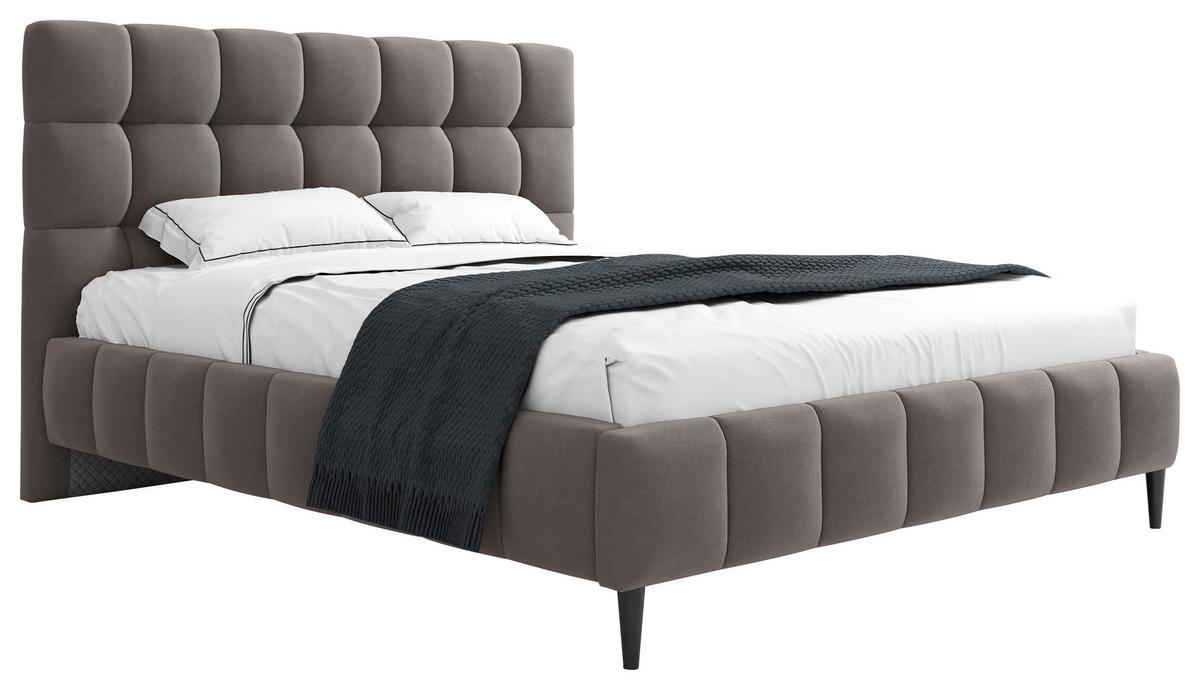 Polsterbett Magic Schlammfarben 160x200 cm - Schlammfarben/Schwarz, MODERN, Holz/Holzwerkstoff (160/200cm) - MID.YOU