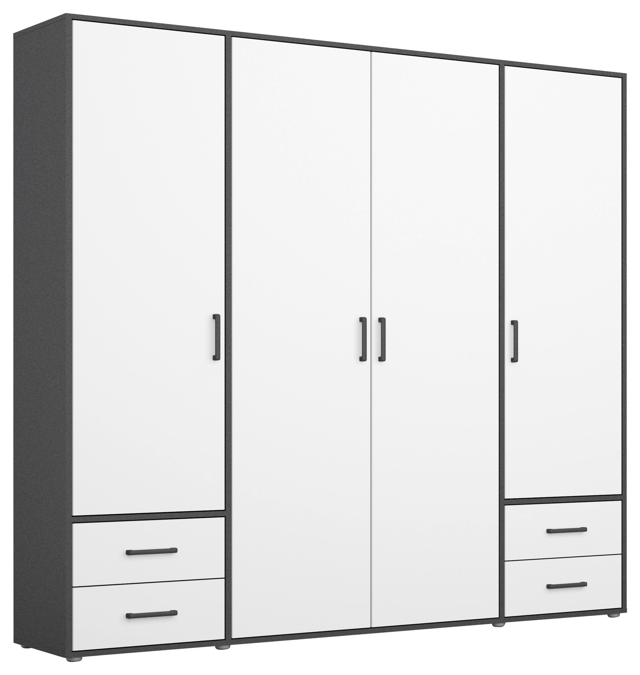 Drehtürenschrank Voyager Grau,weiß B: 187 cm - Weiß/Grau, MODERN, Holzwerkstoff (187/194/53cm) - Rauch Möbel