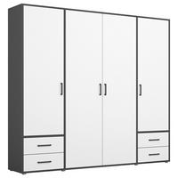 Drehtürenschrank Voyager Grau,weiß B: 187 Cm - Weiß/Grau, MODERN, Holzwerkstoff (187/194/53cm) - Rauch Möbel