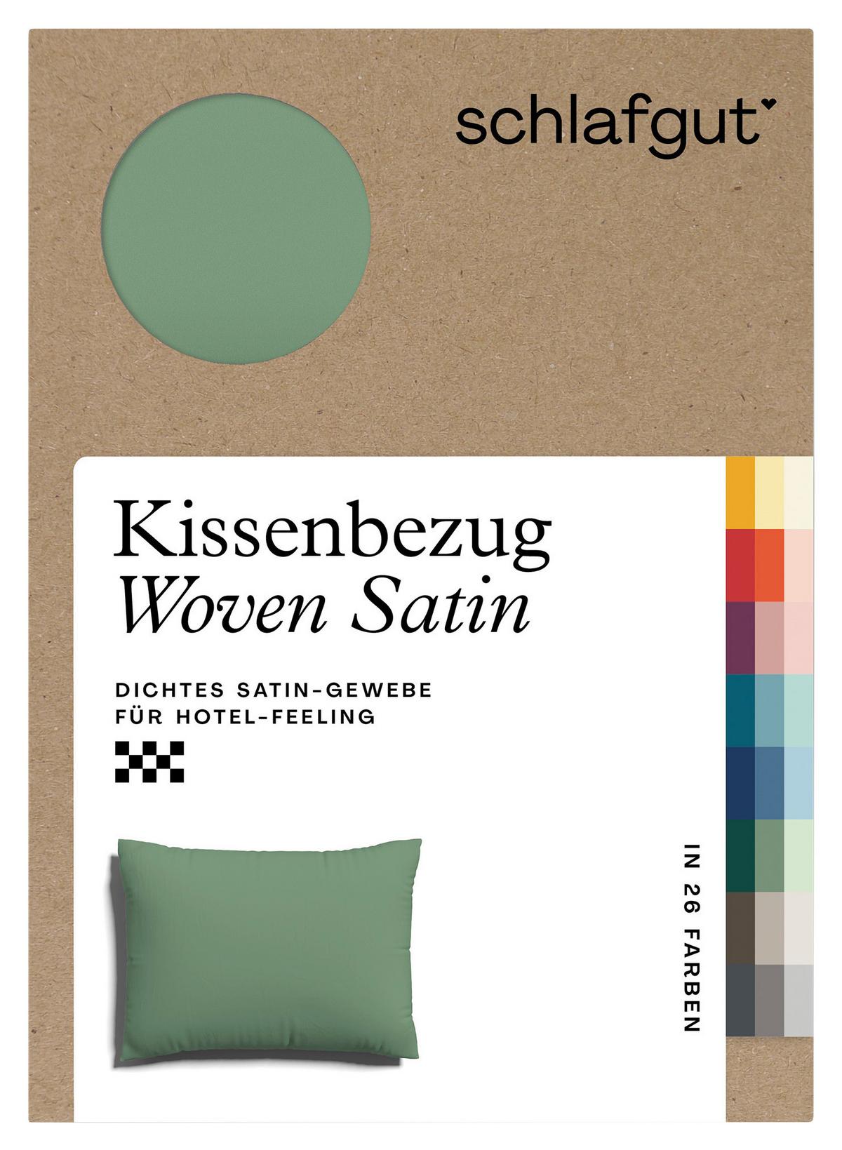 Kopfpolsterbezug Woven Satin - Grün, Basics, Textil (70/90cm) - Schlafgut