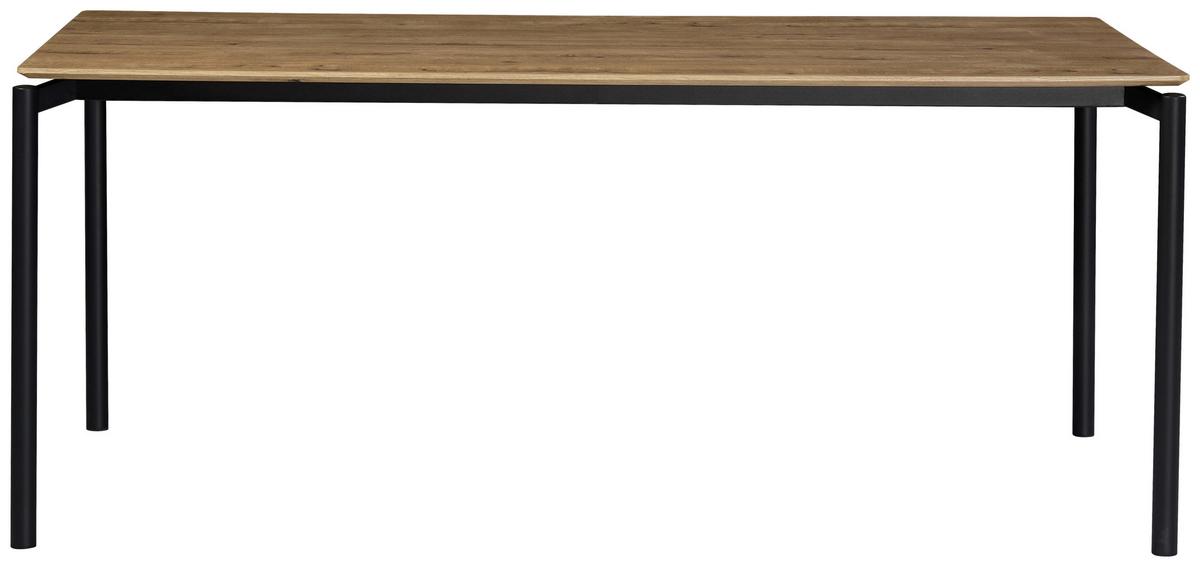 Jedálenský stôl LIDO 180 - čierna/farba duba, Modern, kov/kompozitné drevo (180/76/90cm) - Mömax