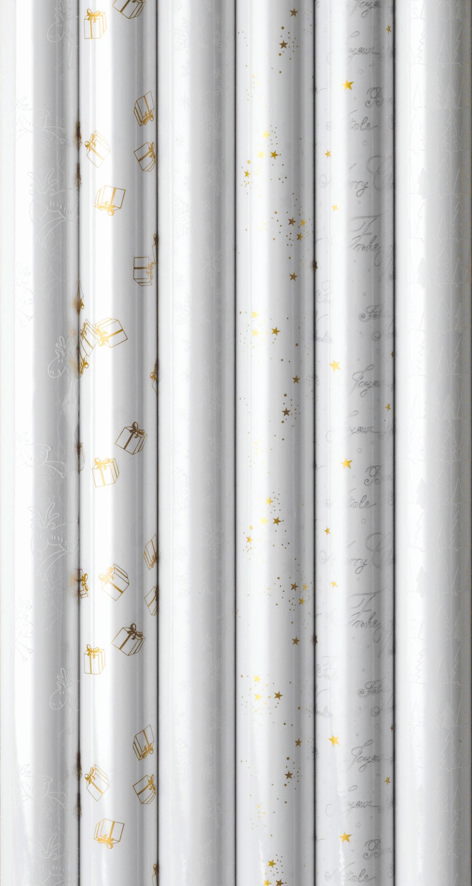 Csomagolópapír X-Mas - aranyszínű/áttetsző, Basics (70/250cm)