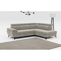Ecksofa mit Schlaffunktion & Bettkasten Schlammfarben - Schlammfarben/Schwarz, Textil (265/207cm) - MID.YOU