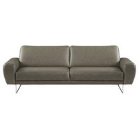 3-sitzer-sofa Spring Grau Chrom B: 207 Cm - Chromfarben/Grau, Design, Leder (207/85/92cm) - Livetastic