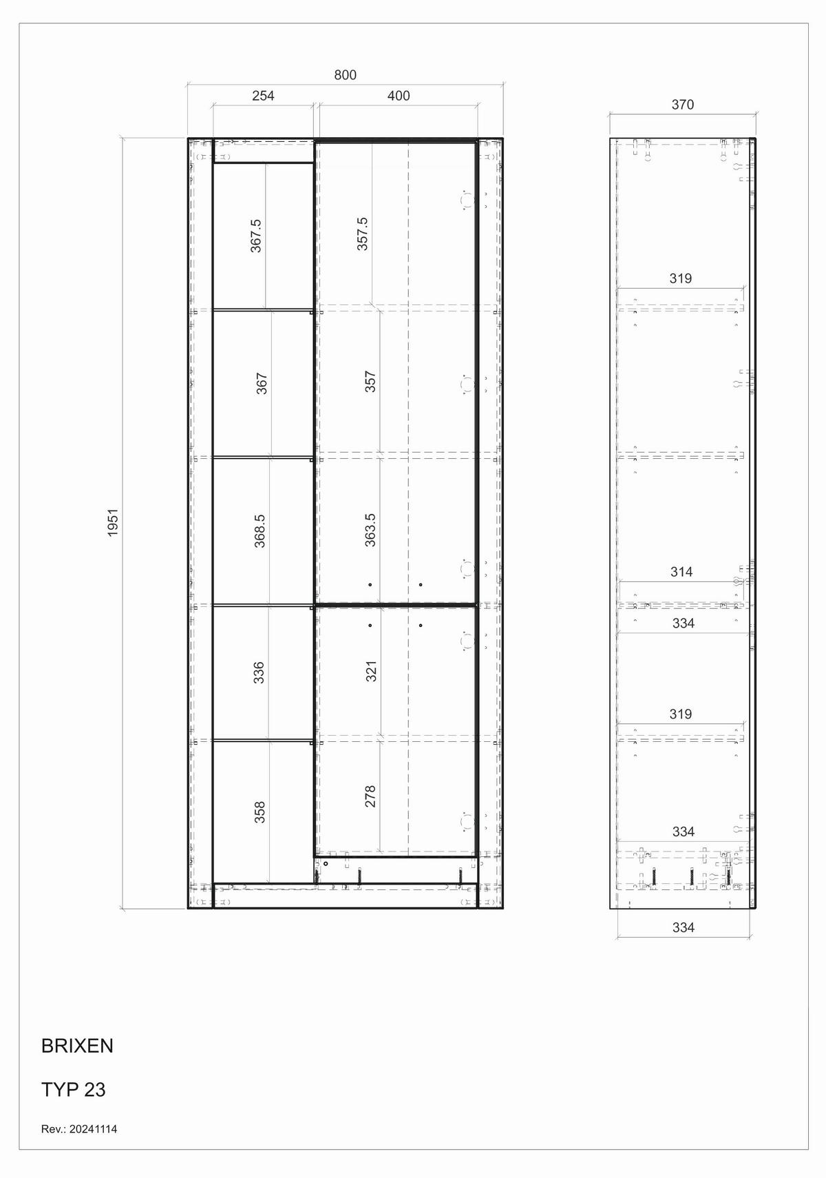 Mehrzweckschrank Brixen Weiß/Eichefarben B: 80cm - Eichefarben/Schwarz, Design, Glas/Holzwerkstoff (80/195/37cm) - MID.YOU