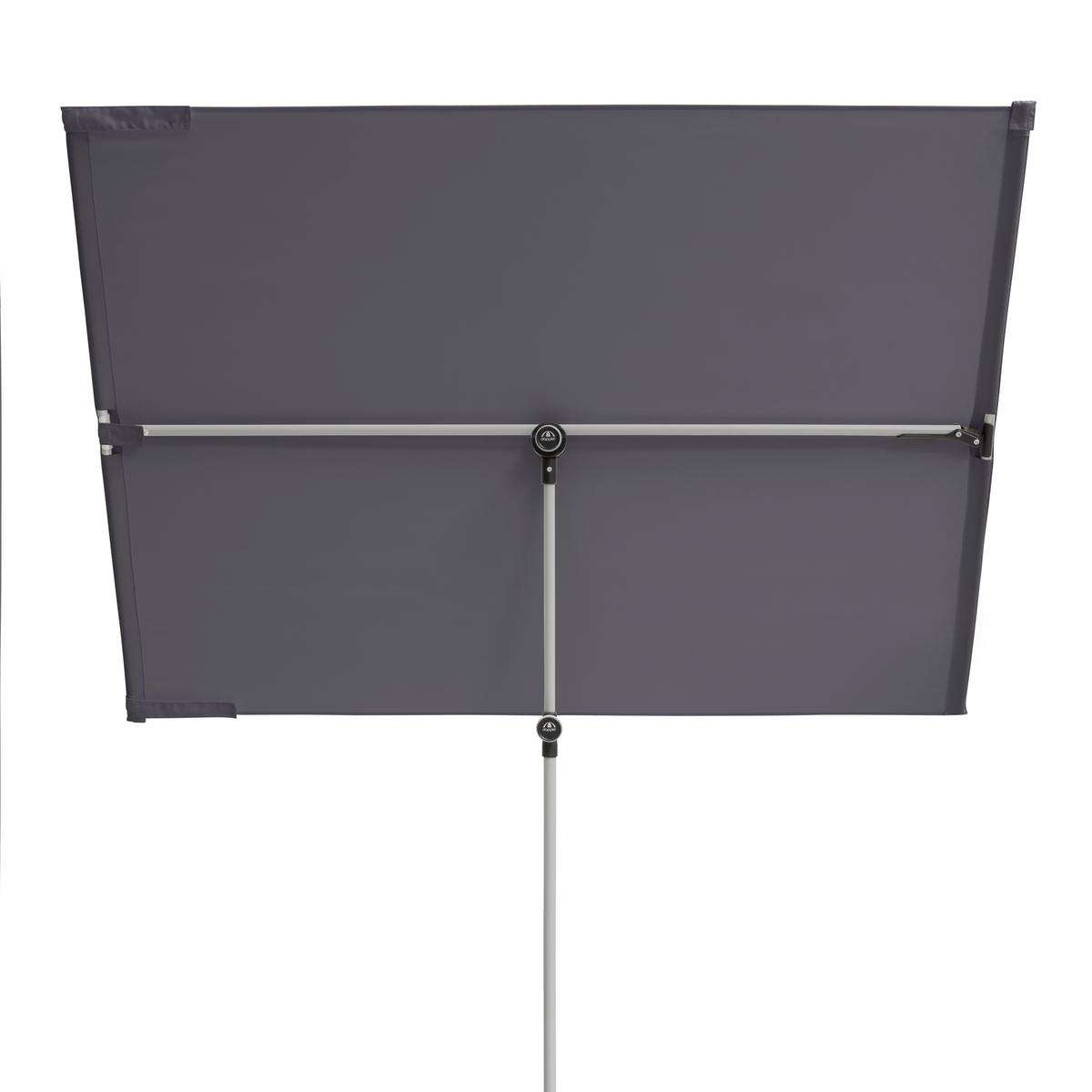 Sonnenschirm Active B/H/T: 180x270x130cm Anthrazit - Anthrazit/Alufarben, MODERN, Textil/Metall (180/270/130cm) - Doppler