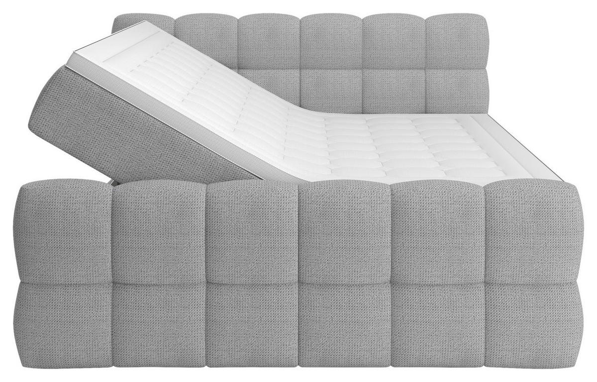 Boxspringbett Brisbane inkl. Bettkasten 160x200 - Hellgrau/Schwarz, Trend, Holz/Holzwerkstoff (160/200cm) - Sembella