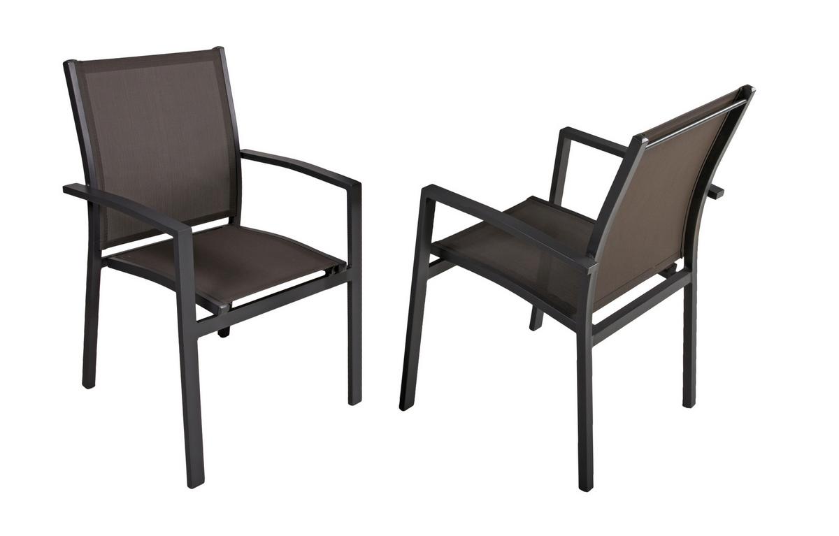 Gartenmöbel Set 3-Tlg. Elena Dunkelgrau/Schwarz - Dunkelgrau/Schwarz, Basics, Kunststoff/Metall (56,5/89/61cm) - Gardenson