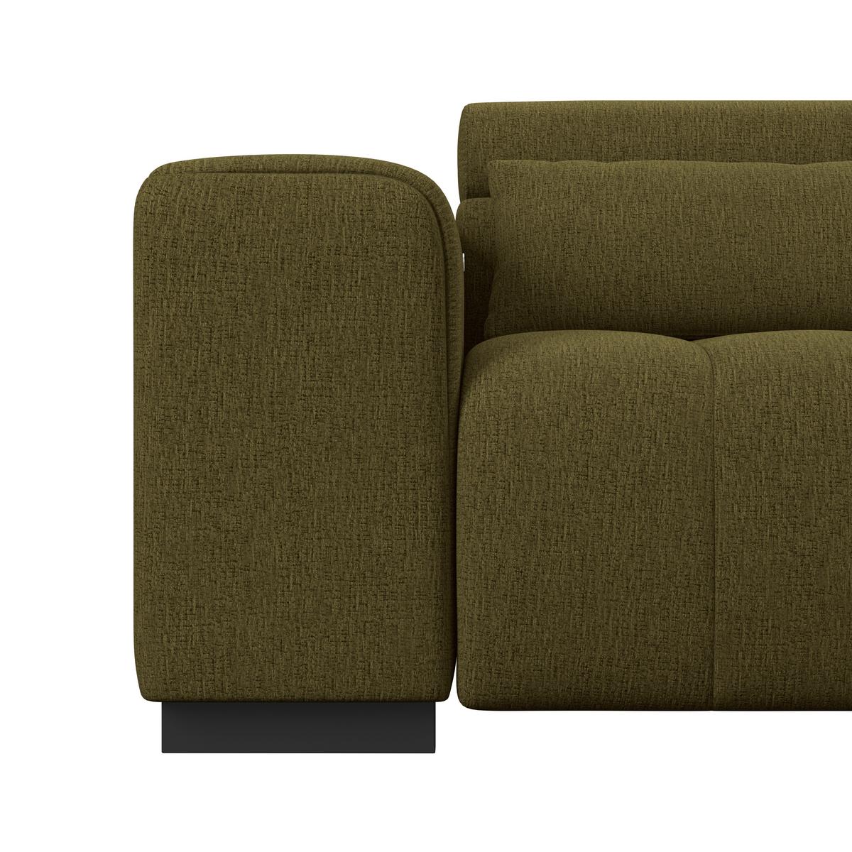 Ecksofa Matera Olivgrün S: 311x226cm - Schwarz/Olivgrün, Trend, Textil (311/226cm)