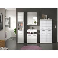 Badezimmer Scout Weiß B: 171 cm - Weiß Hochglanz/Silberfarben, MODERN, Glas/Holzwerkstoff (171cm) - MID.YOU