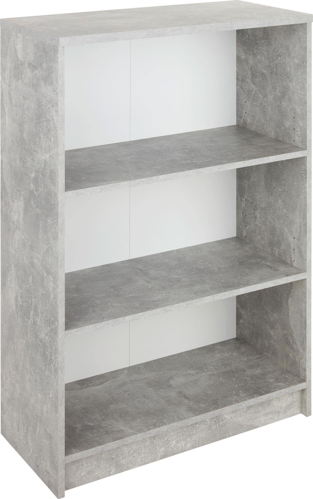 Regal 4-you New B 74 Cm, Betonoptik - Schwarz/Weiß, MODERN, Holzwerkstoff (74/111,5/34,6cm)