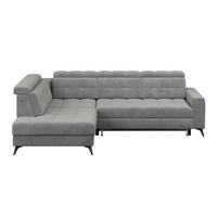 Ecksofa Barletta New Veloaurs Dunkelgrau, 228x289cm - Dunkelgrau/Schwarz, ROMANTIK / LANDHAUS, Textil (228/289cm) - Luca Bessoni