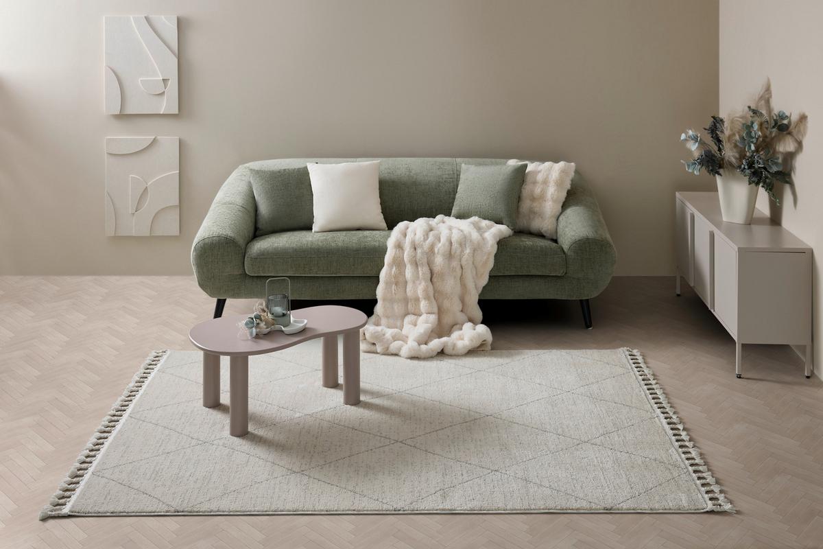 TKANÝ KOBEREC ADJER 2 - alabastrová/svetlosivá, Modern, textil (120/170cm) - Mömax