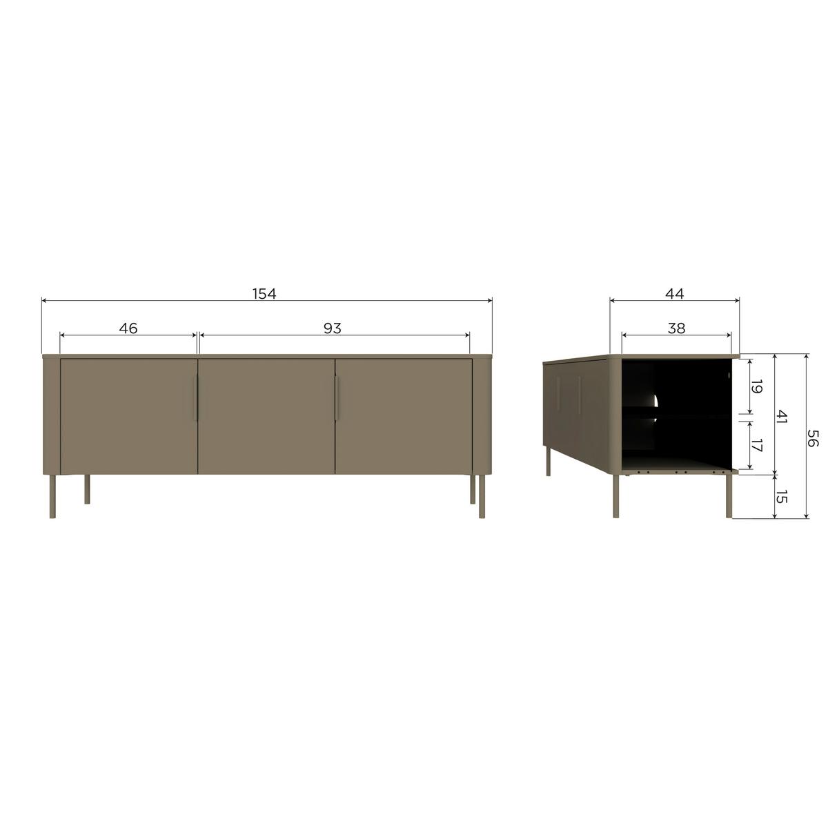 LOWBOARD Gunnar Schlammfarben B: 154cm - Schlammfarben, Design, Holz (154/56/44cm) - Livetastic