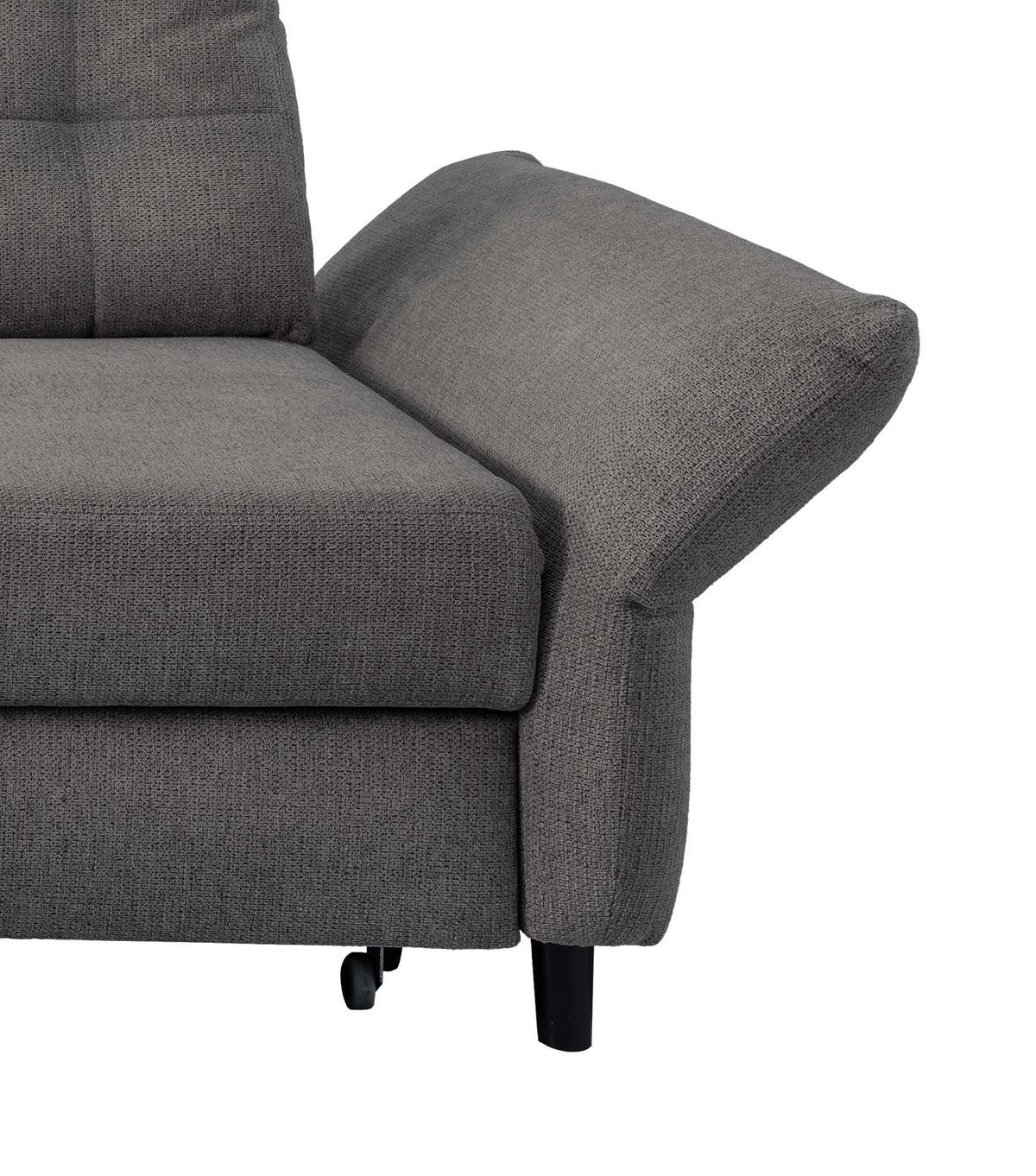 Ecksofa Brizzini Graubraun S: 176/250-280 cm - Graubraun/Hellgrau, MODERN, Holz/Textil (176/250-280cm) - Livetastic