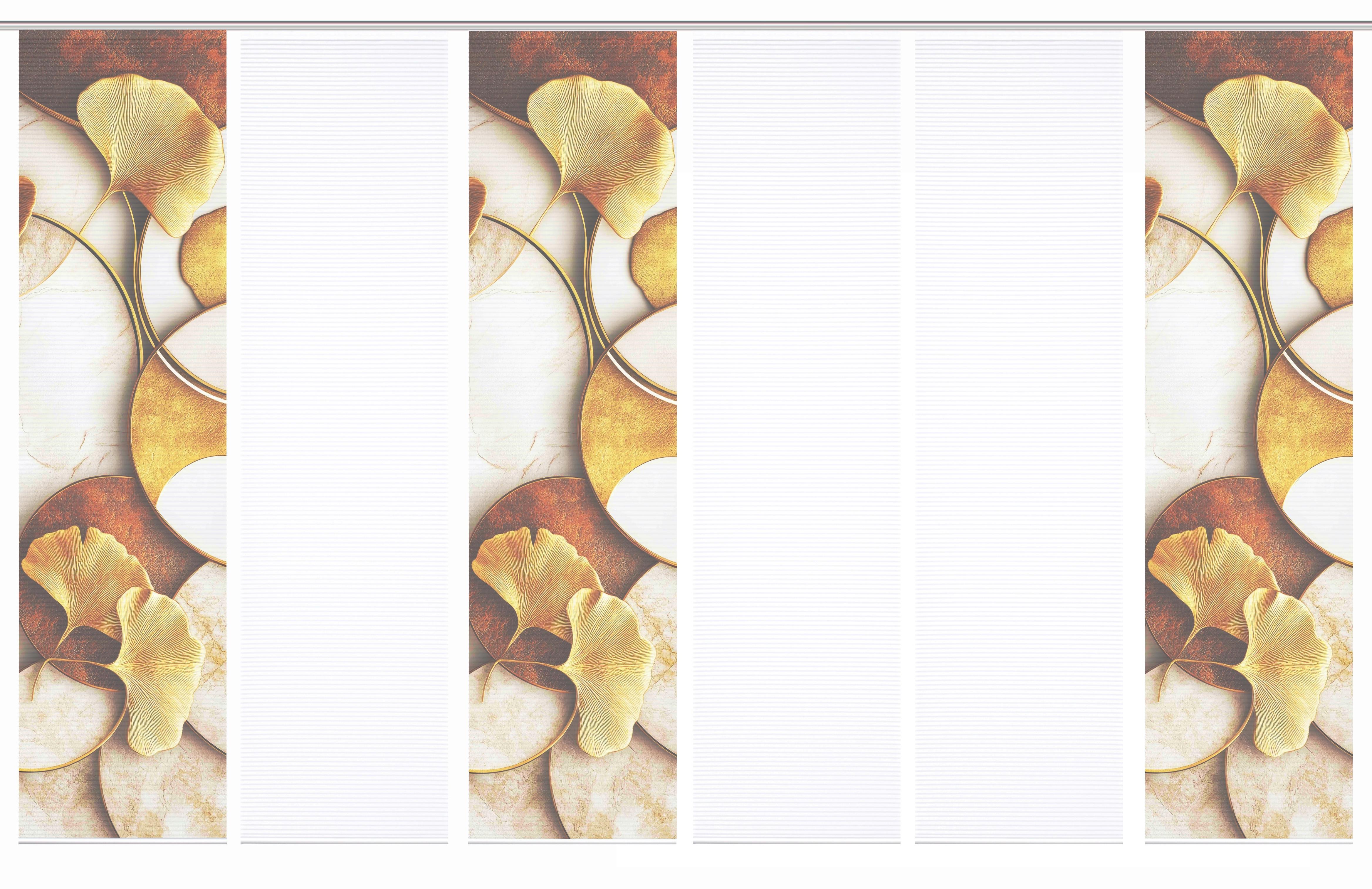 Flächenvorhang Storm 6er Set - Cognac/Goldfarben, Natur, Textil (60/245cm)