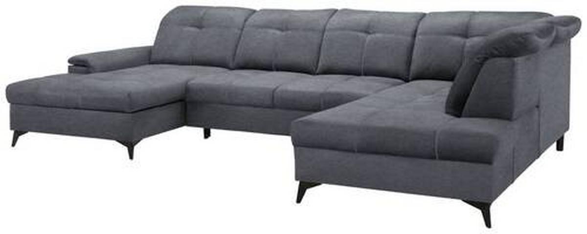 Rohová sedačka U SIERRA, pravá, tmavě šedá CLOUD - tmavě šedá, Moderní, kov/textil (181/364/230cm) - Mömax
