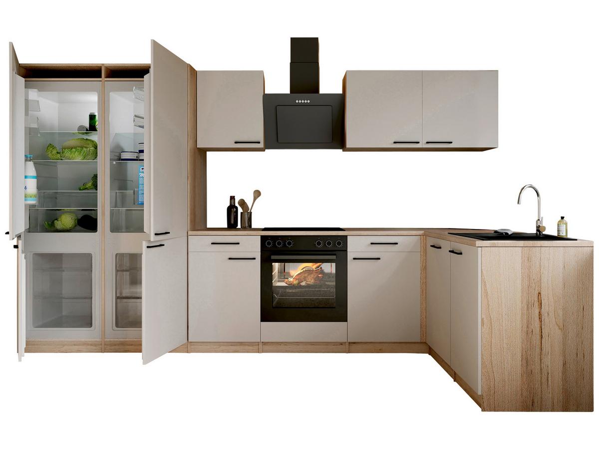 ECKKÜCHE Merle, Kaschmir S: 340x172cm - Kaschmir/Eichefarben, Trend, Holzwerkstoff (340/172cm) - Respekta