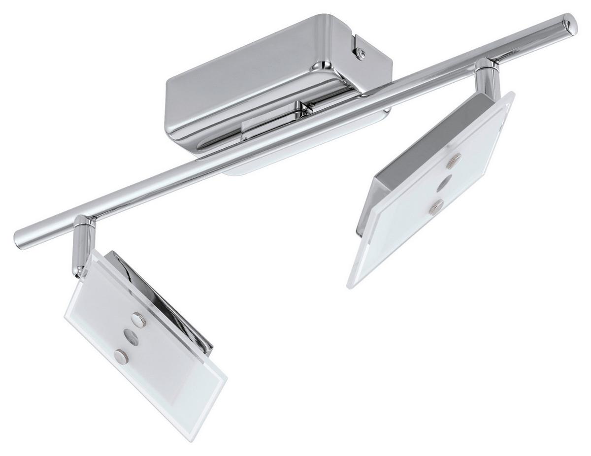 Led-strahler Ervas 2-flammig L: 39 Cm - Chromfarben/Weiß, MODERN, Glas/Metall (6,5/39cm)